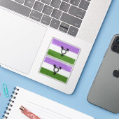 Queer - Gender Queer Pride Sticker (Laptop met iPhone)