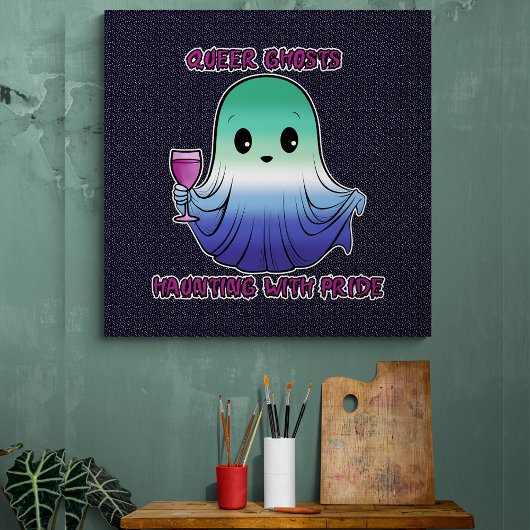 Queer Ghosts, Ghost in Gay Flag Kleuren Poster