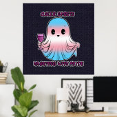 Queer Ghosts, Ghost in Transgender Vlag Kleuren Poster (Thuiskantoor)