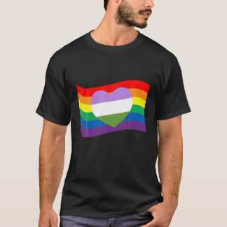 Queer hart LGBTQ-homorechten Pride-regenboog T-shirt