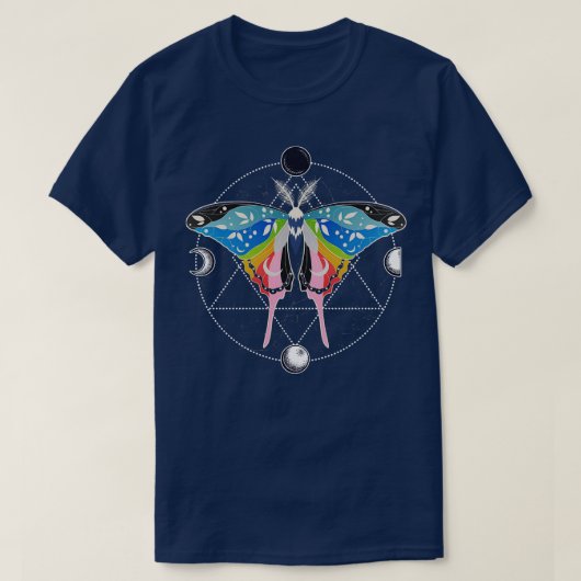 Queer Luna Moth Celestial LGBT Pride Vlag T-shirt (Design voorkant)