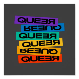 Queer-pride gay met regenboogkleur perfect poster