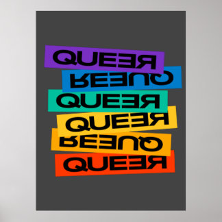 Queer-pride gay met regenboogkleur poster