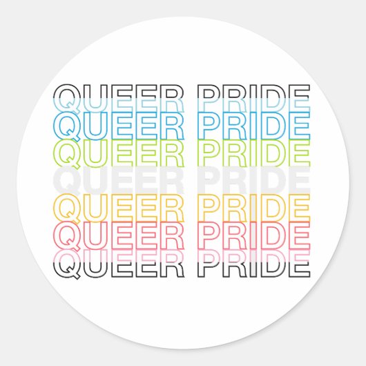 Queer Pride Ronde Sticker (Voorkant)