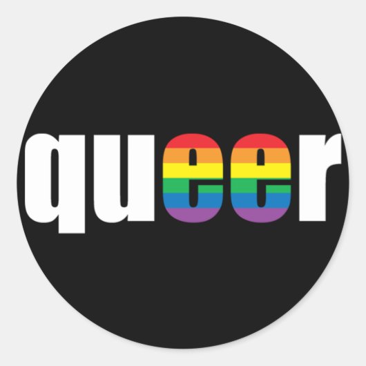 Queer Pride Ronde Sticker (Voorkant)