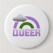 QUEER RAINBOW RONDE BUTTON 4,0 CM (Voorkant)