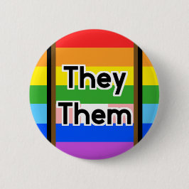 Queer SCV Pronoun-Button Ronde Button 5,7 Cm