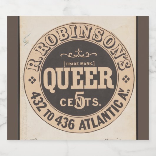 Queer Soda Temperance Merk Americana Likeurfles Etiket (Enkel label)