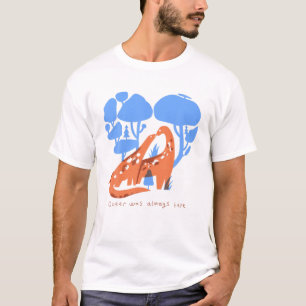 Queer was altijd hier in Dinosaur LGBT Gay T-shirt