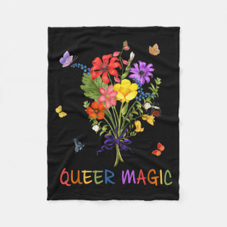Queere Magische Bloem Vlinders Regenboog Trots All Fleece Deken
