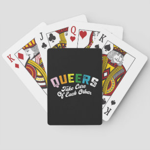 Queers zorgen voor elkaar LGBT Pride Homoseksueel Pokerkaarten