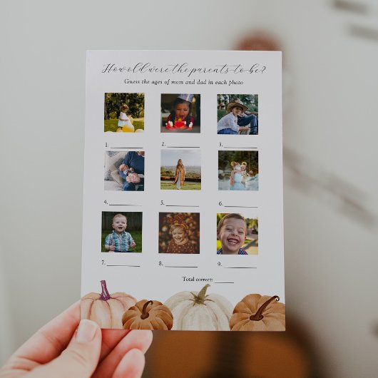 Quel Âge Avaient-Ils Baby shower Carte De Jeu