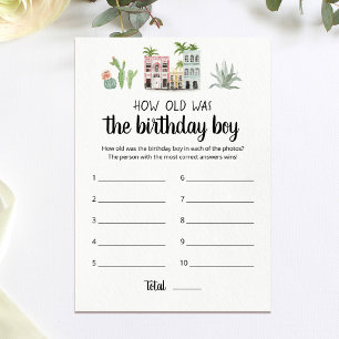 Quel âge avait Anniversaire garçon Carte de jeu