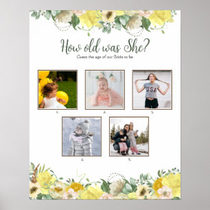Quel âge avait-elle? Affiche de jeu de douche avec
