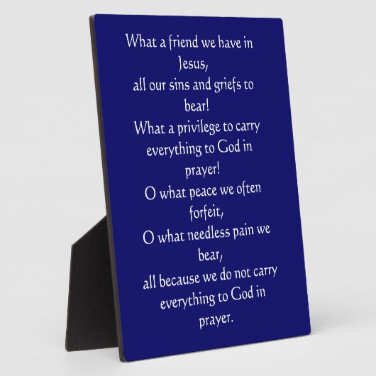 Quel ami nous avons en Jésus Plaque (Côté)