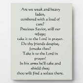 Quel ami nous avons en Jésus Plaque (Devant)