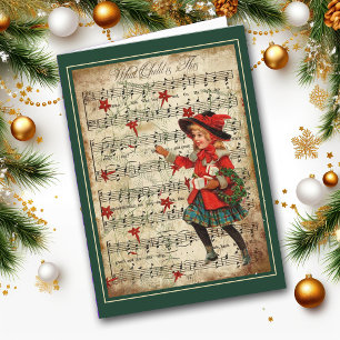 Quel enfant est cette carte de Noël d'art musical
