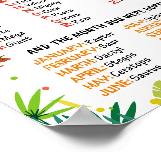 Quel est votre nom de dinosaure Poster du jeu (Coin)