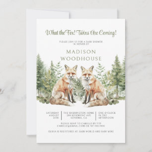 Quel Renard ! Invitation Baby shower Twins