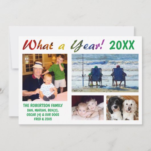 Quelle Année ! Carte de vacances famille (Devant)