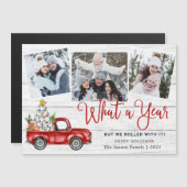 Quelle année Noël 3 Photo Carte magnétique (Devant / Derrière)