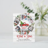 Quelle année Noël Camion rouge 6 Carte photo (Debout devant)