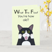 Quelle drôle de carte d'anniversaire du chat de fl (Fleur jaune)