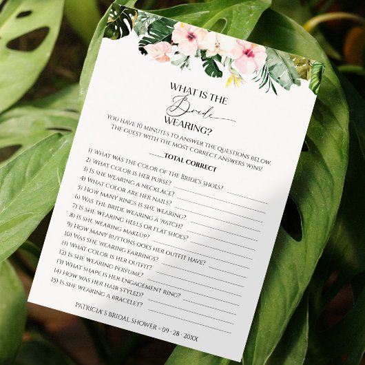 Quelle Est La Mariée Portant Le Jeu Carte Tropical