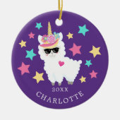 Quelle étoile Llama Unicorn ornement de Noël (Devant)
