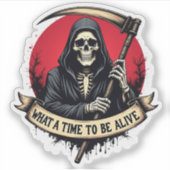 Quelle heure d'être vivant Sticker classique (Devant)