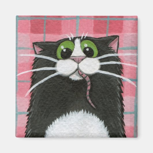 Quelle souris ? - Magnet de chat noir (Devant)