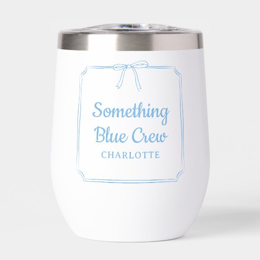 Quelque chose Blue Crew Chic esthétique Bow Nom pe (Avant)