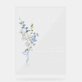 Quelque chose Blue Floral Bouquet Bow Bridal Douch (Recto)