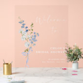 Quelque chose Blue Floral Bouquet Bow Bridal Douch (Mariage)