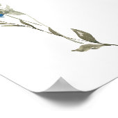 Quelque chose Blue Floral Fête des mariées Affiche (Coin)