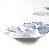 Quelque chose Blue Floral Fête des mariées Affiche (Coin)