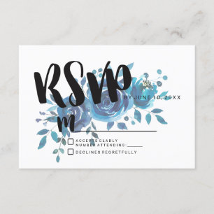 Quelque chose d'aquarelle bleu mariage RSVP répons