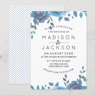 Quelque chose d'aquarelle bleue Invitations mariag