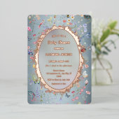 Quelque chose de Baby shower bleu Foil Invitation (Debout devant)