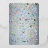 Quelque chose de Baby shower bleu Foil Invitation (Verso)