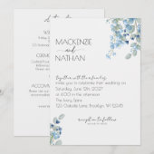 Quelque chose de bleu Floral Faire-part de mariage (Devant / Derrière)