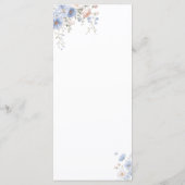 Quelque chose de bleu floral Menu (Dos)