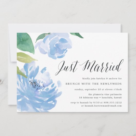 Quelque chose de bleu | Invitation de Mariage Brun (Devant)