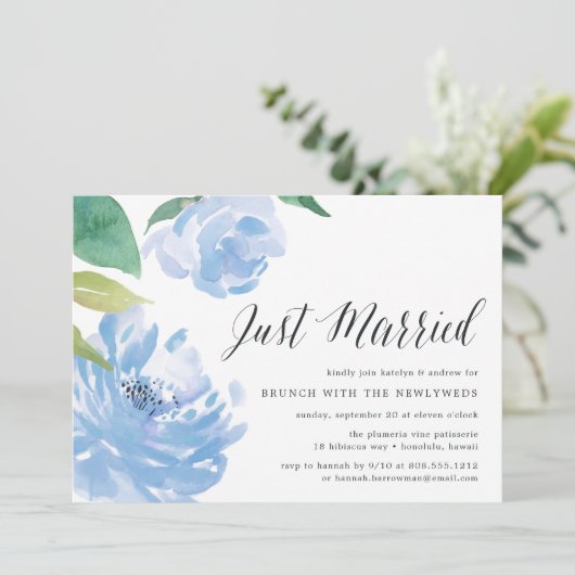 Quelque chose de bleu | Invitation de Mariage Brun (Debout devant)