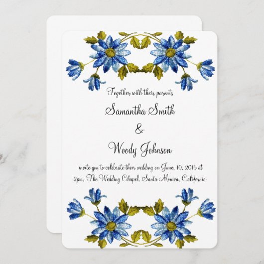 Quelque chose de bleu mariage invitation (Devant / Derrière)