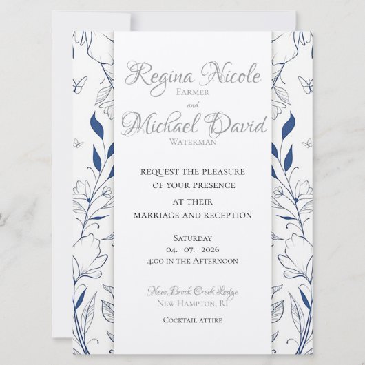 Quelque chose de Blue Flat Faire-part de mariage (Devant)