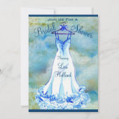 Quelque chose Floral Bleu - Invitation de douche n (Devant)