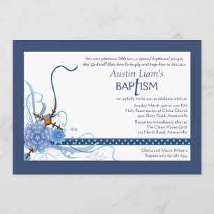 Quelque chose invitation religieuse bleue