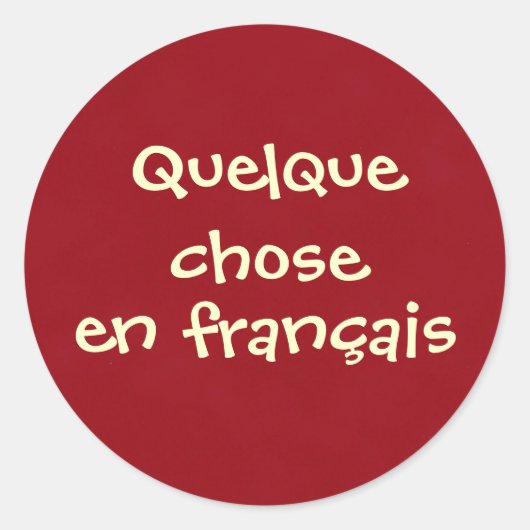 Quelque koos en français ronde sticker (Voorkant)