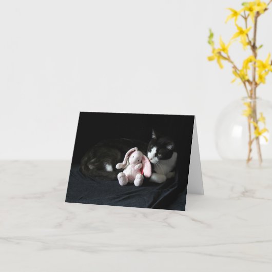 Quelques Bunny Aime Vous Note Carte (Fleur jaune)